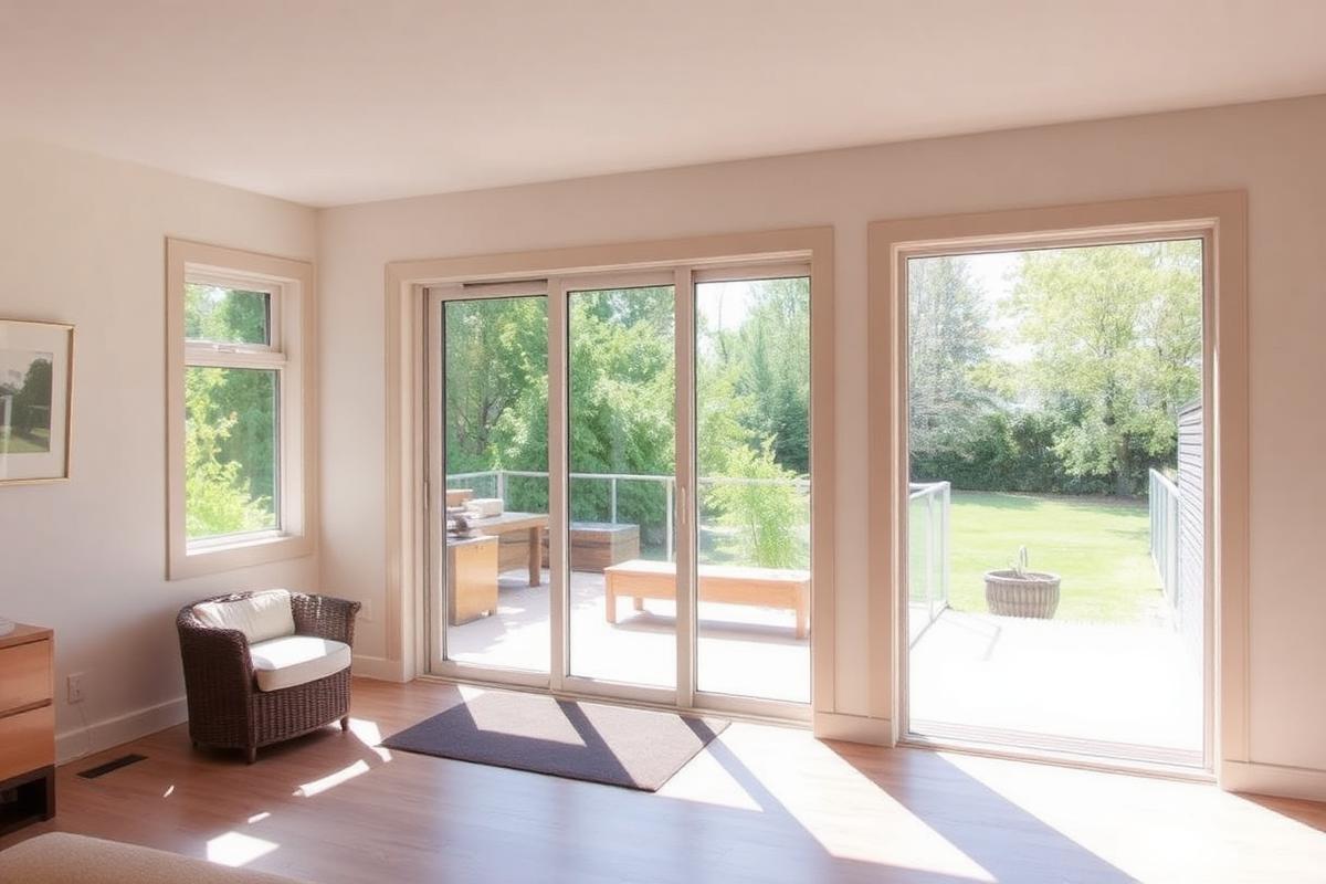 Close-up of an insulated glass unit edge showing multiple panes