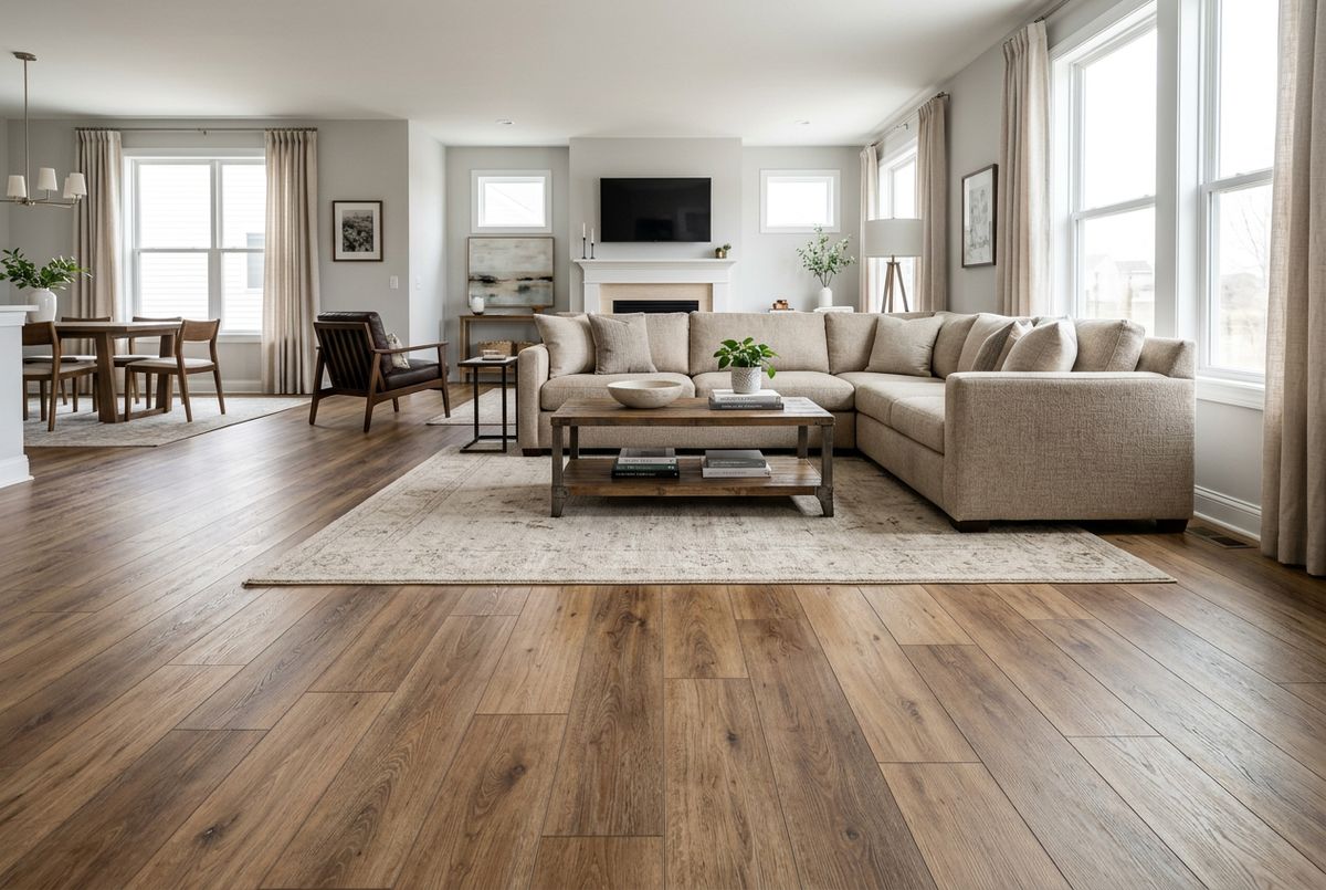 Recently installed flooring in a Acworth, GA home