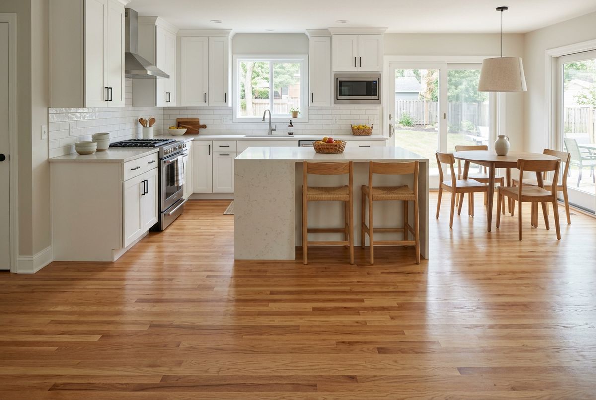 Recently installed flooring in a Adair, IA home