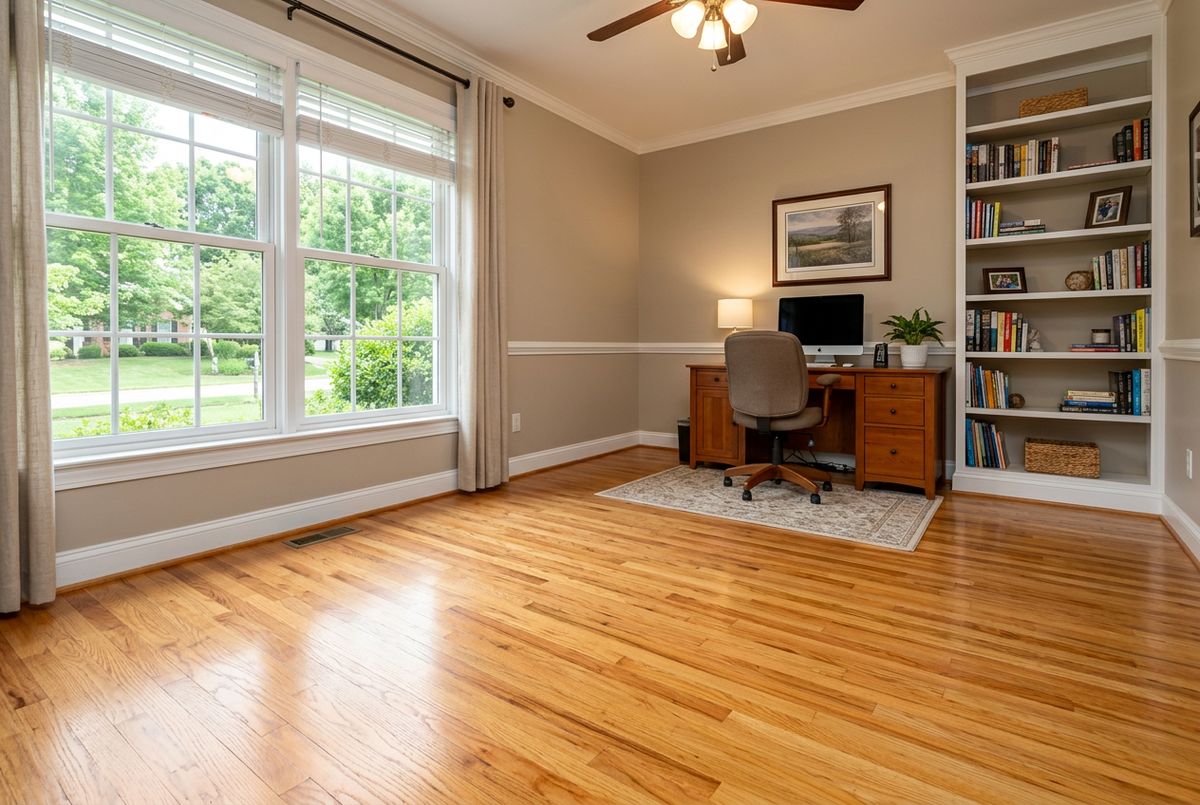 Newly installed flooring in a home in Adams County