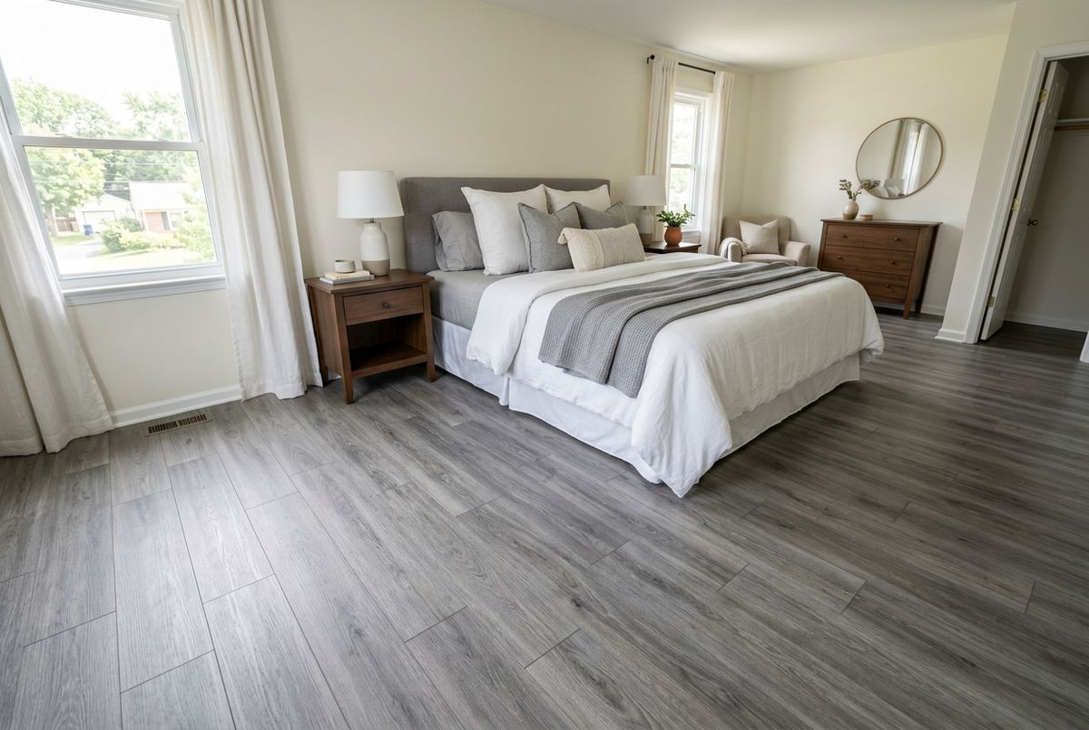 Recently installed flooring in a Andover, KY home