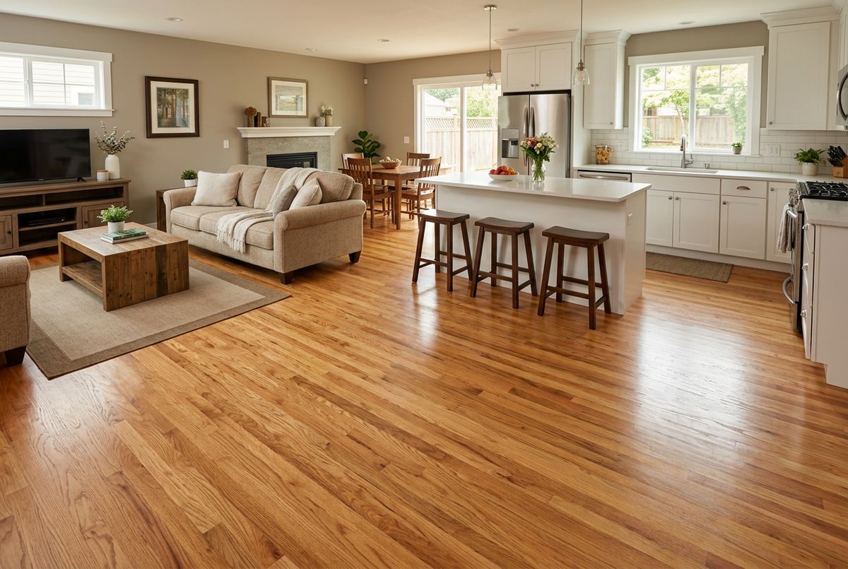 Recently installed flooring in a Andover, MA home