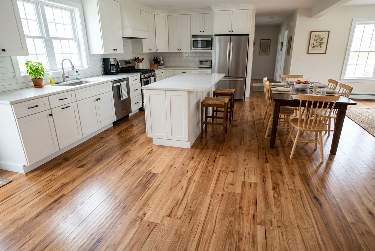 Recently installed flooring in a Apex, NC home
