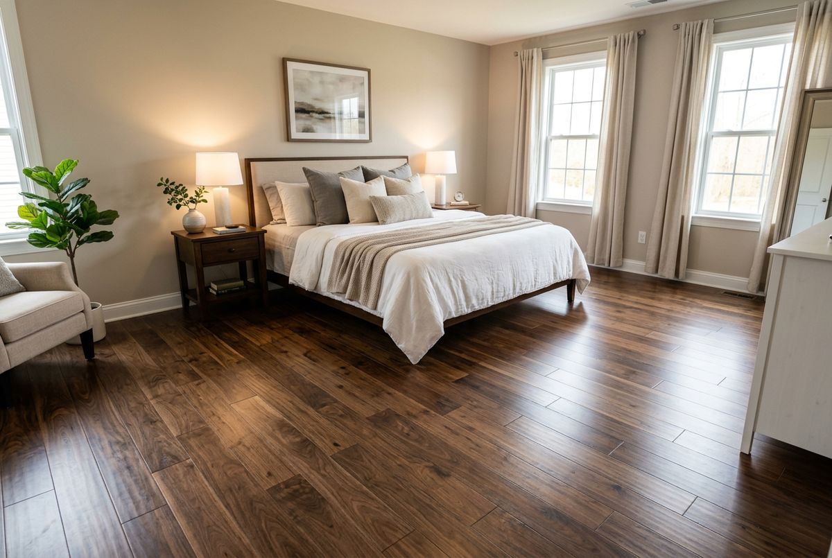 Recently installed flooring in a Arcadia, IN home