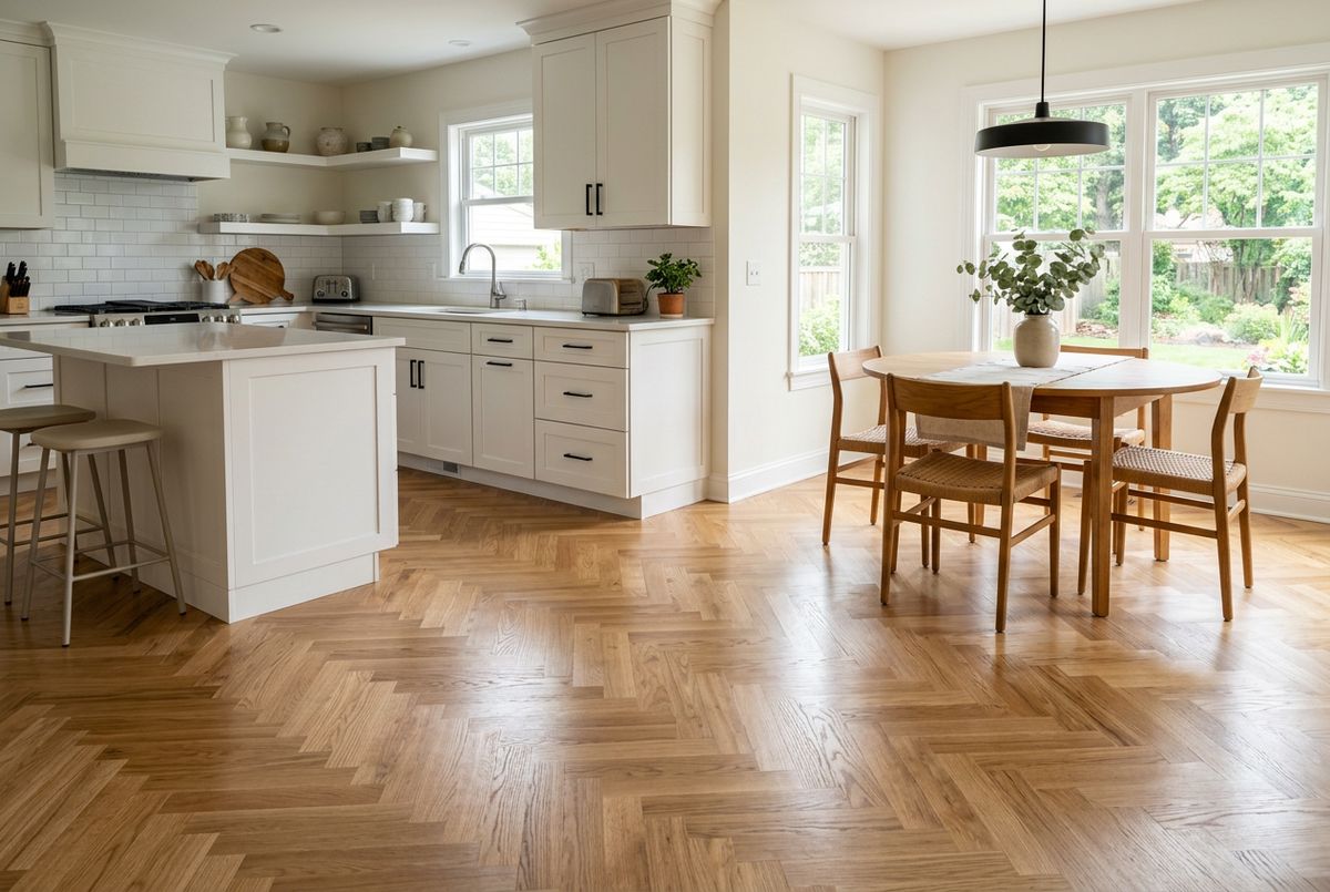 Recently installed flooring in a Athens, AL home