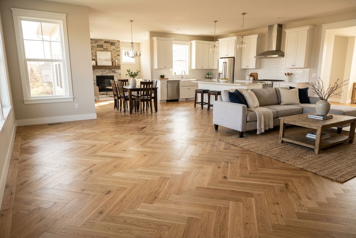 Recently installed flooring in a Aurora, CO home