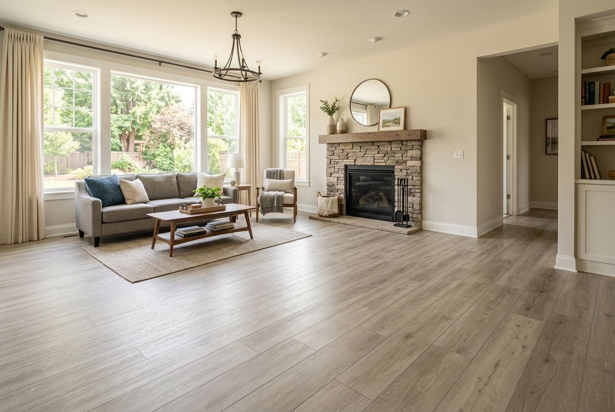 Newly installed flooring in a home in Baker County