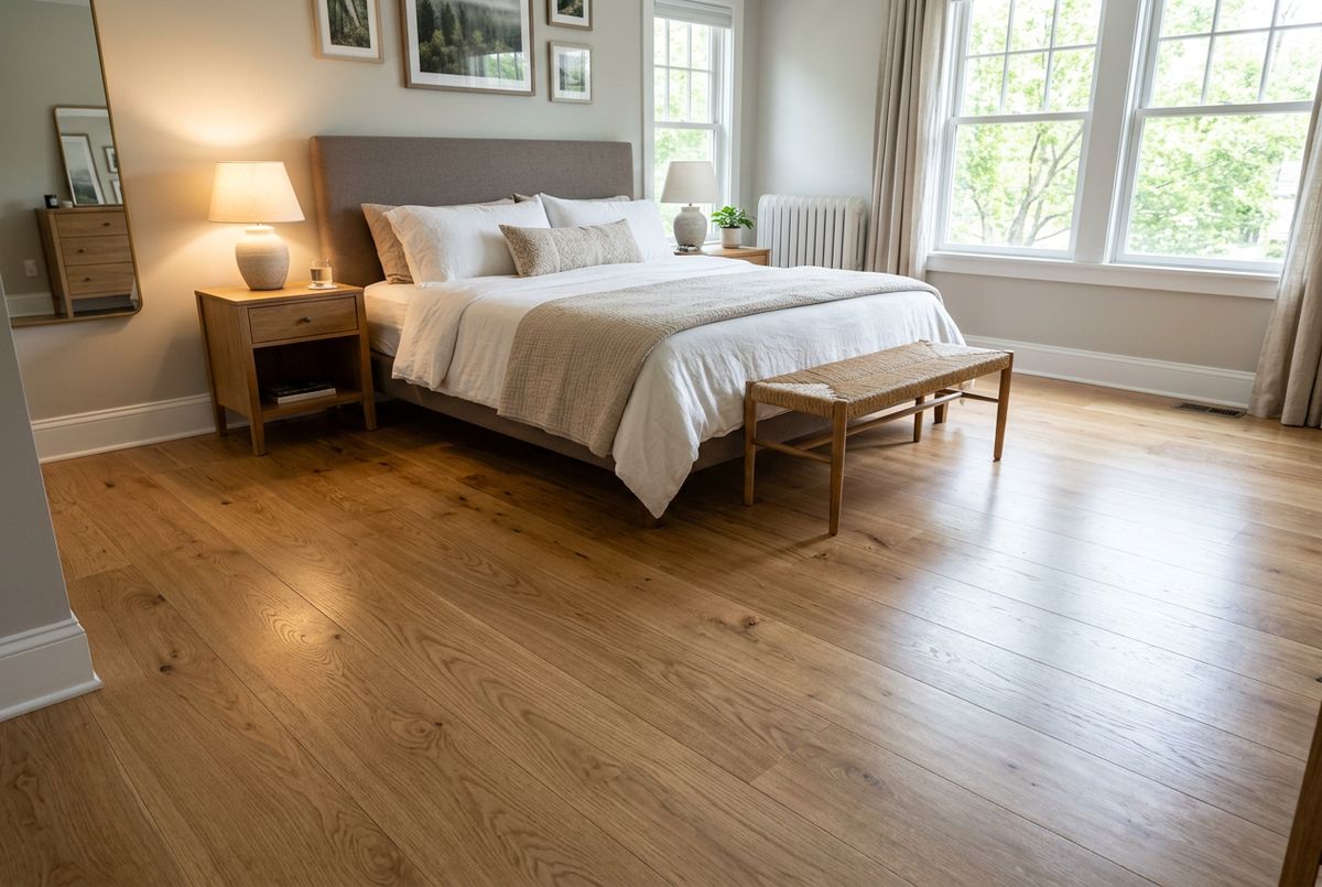 Recently installed flooring in a Baltimore, MD home