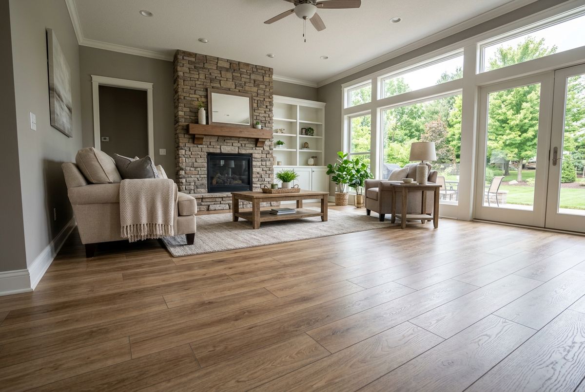 Recently installed flooring in a Beaumont, KY home