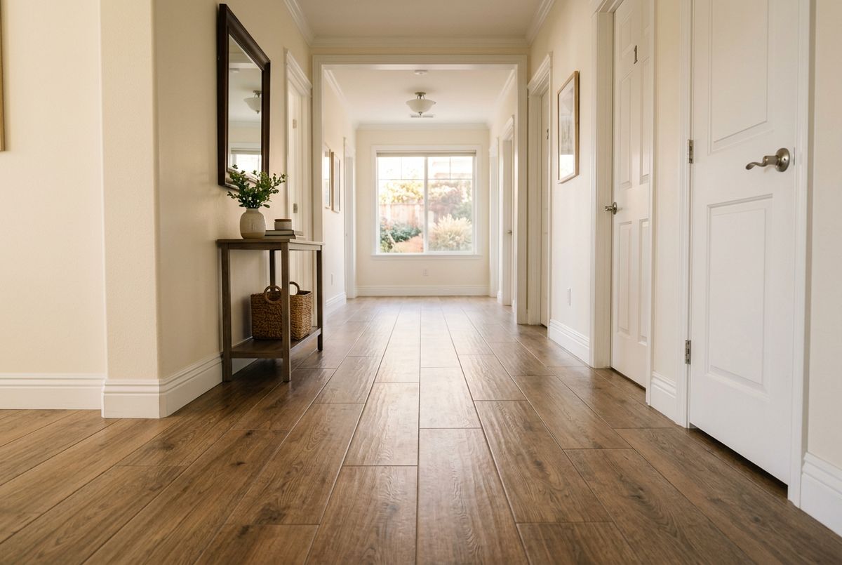 Recently installed flooring in a Bennett, CO home