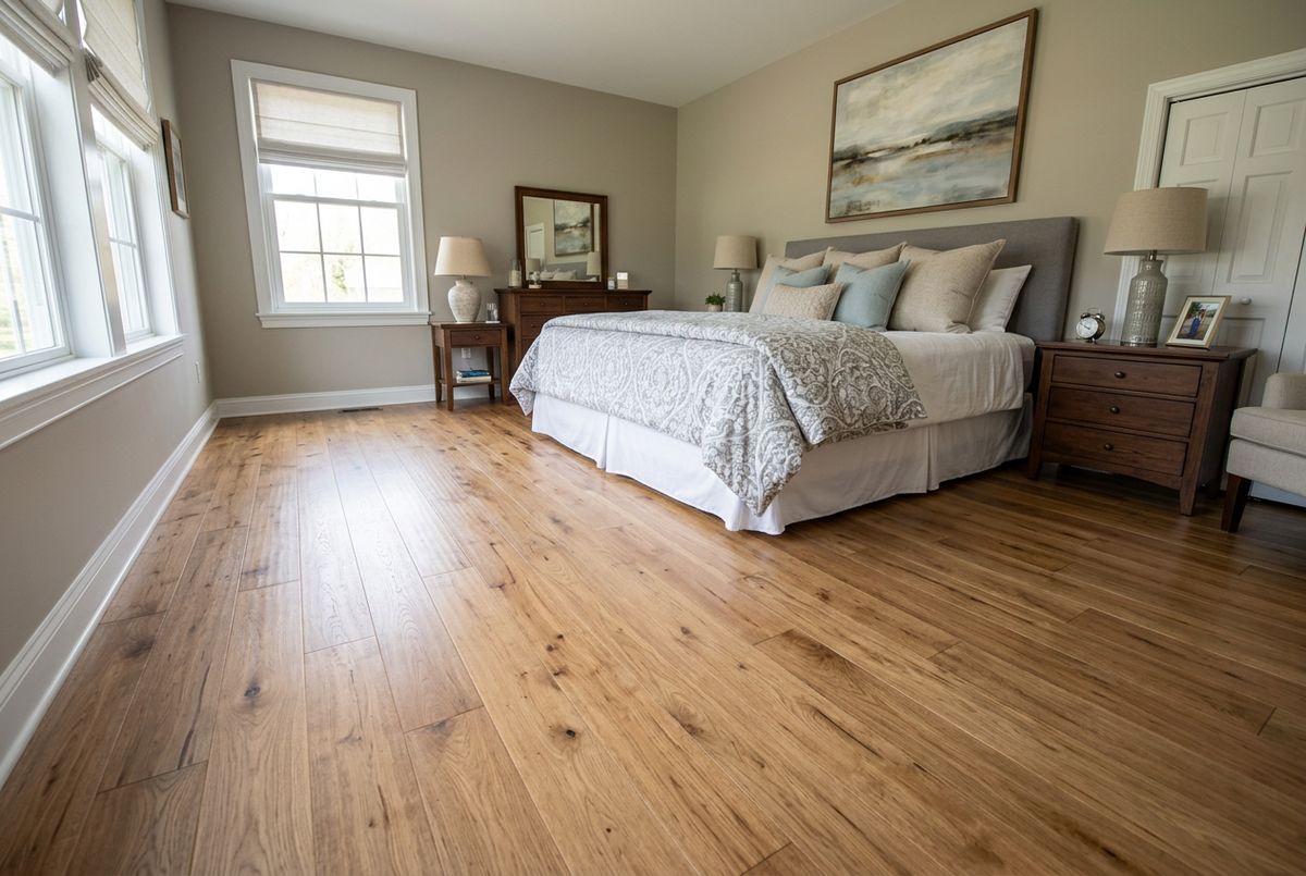 Newly installed flooring in a home in Bibb County