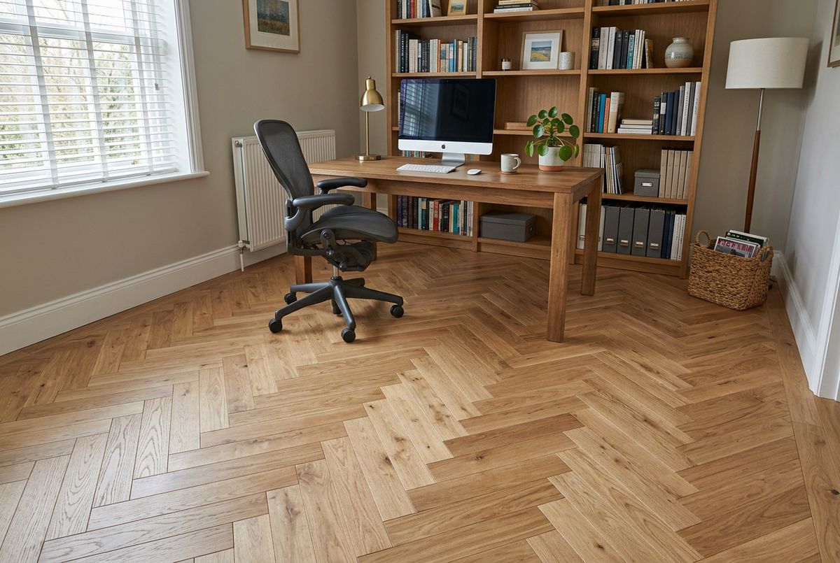 Newly installed flooring in a home in Bourbon County