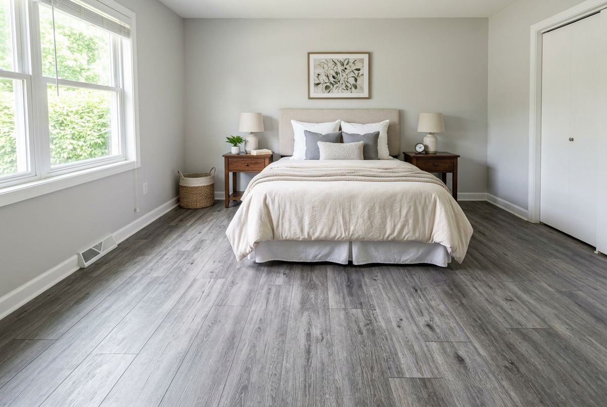Recently installed flooring in a BridgeMill, GA home