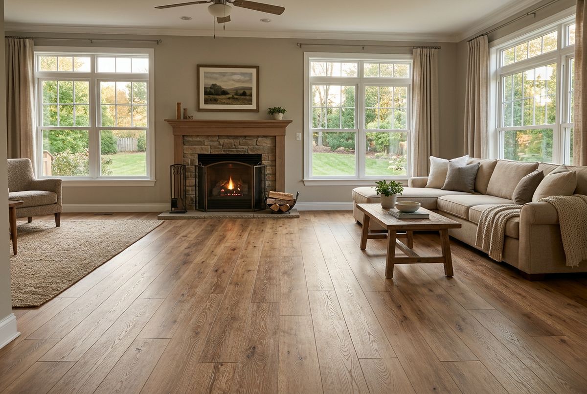Recently installed flooring in a Broadlands, CO home