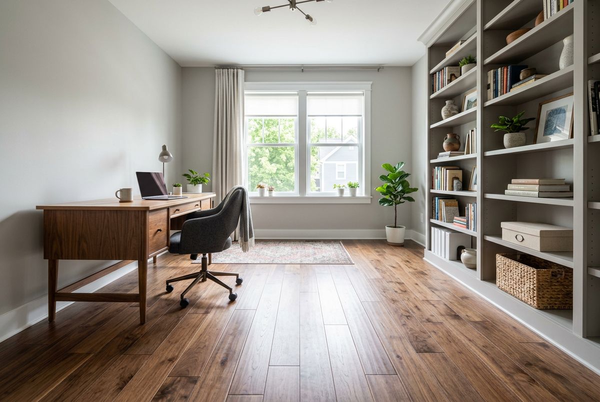 Recently installed flooring in a Brookline, MA home