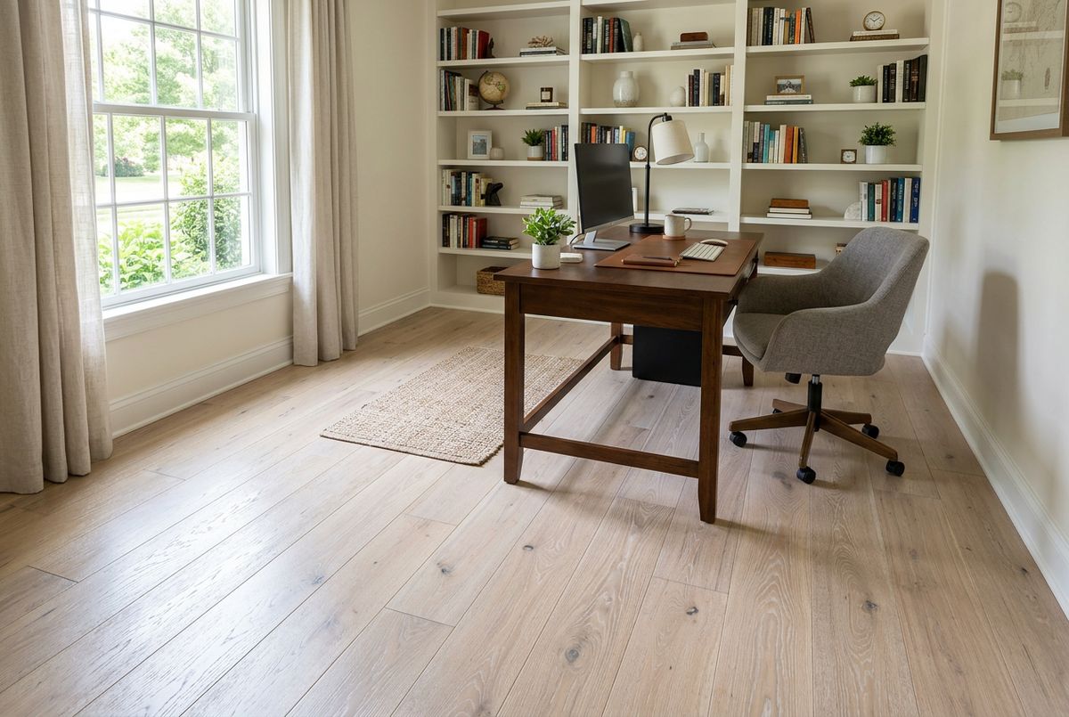 Recently installed flooring in a Buckland, MA home