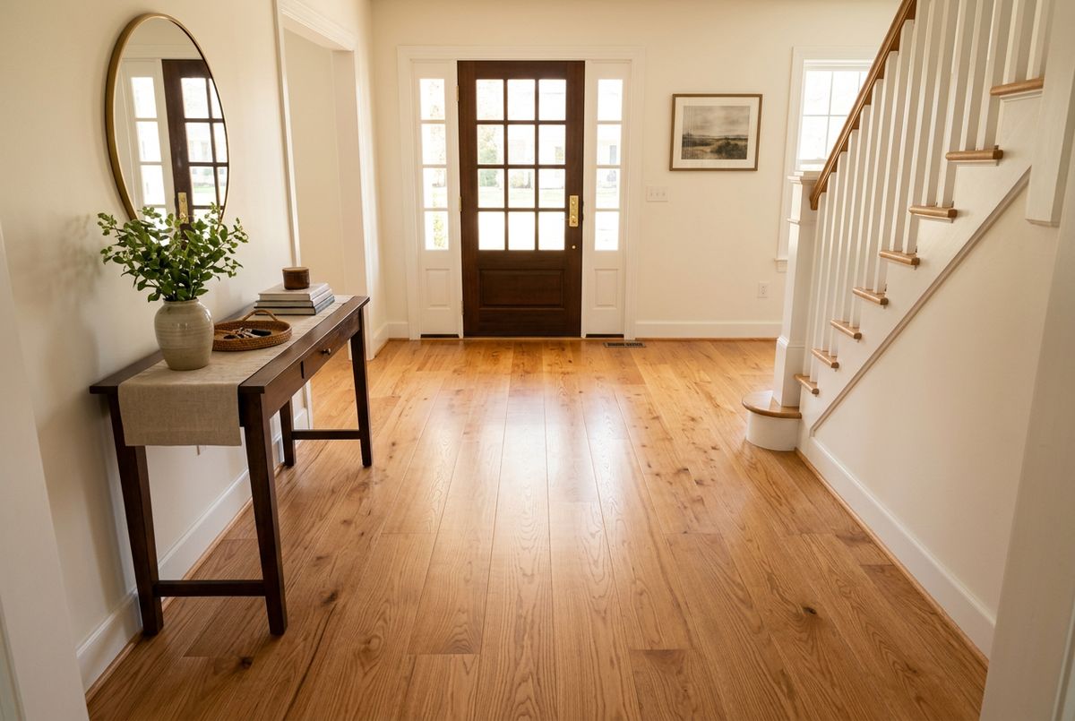 Newly installed flooring in a home in Bucks County
