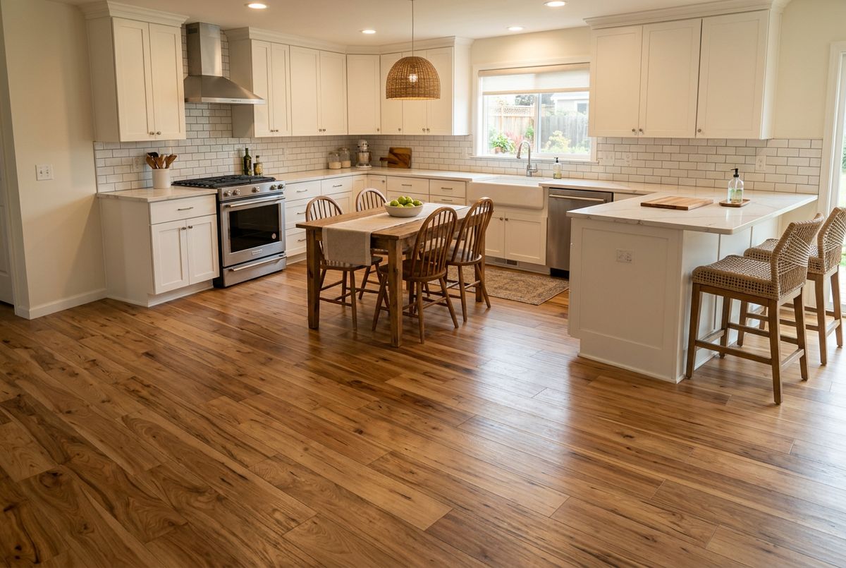 Recently installed flooring in a Candler Park, GA home