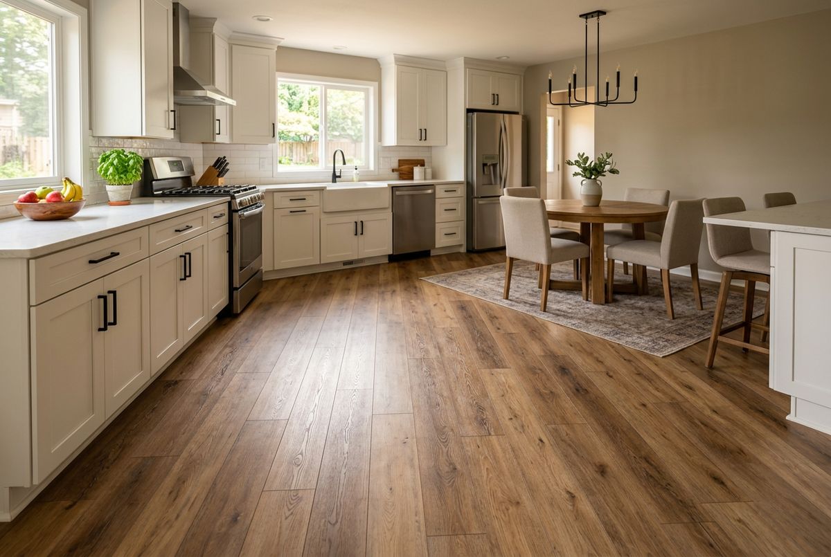Recently installed flooring in a Charlotte, NC home