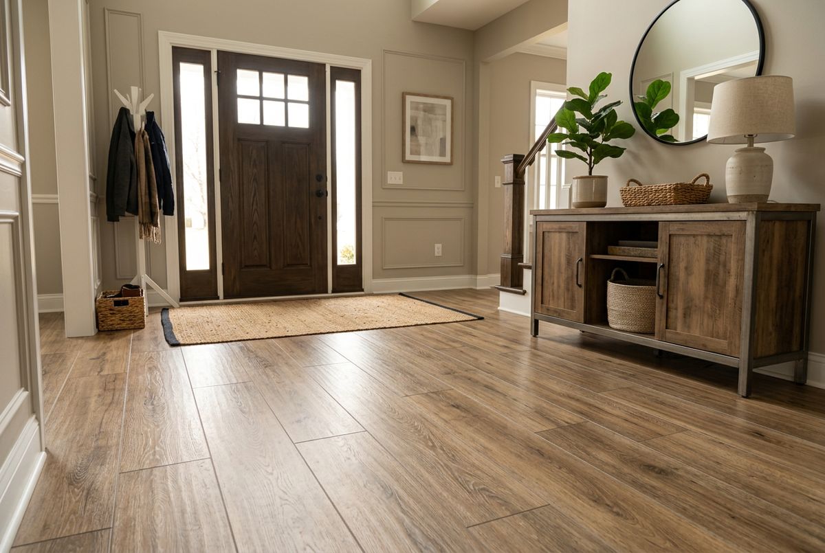 Newly installed flooring in a home in City of Chesapeake