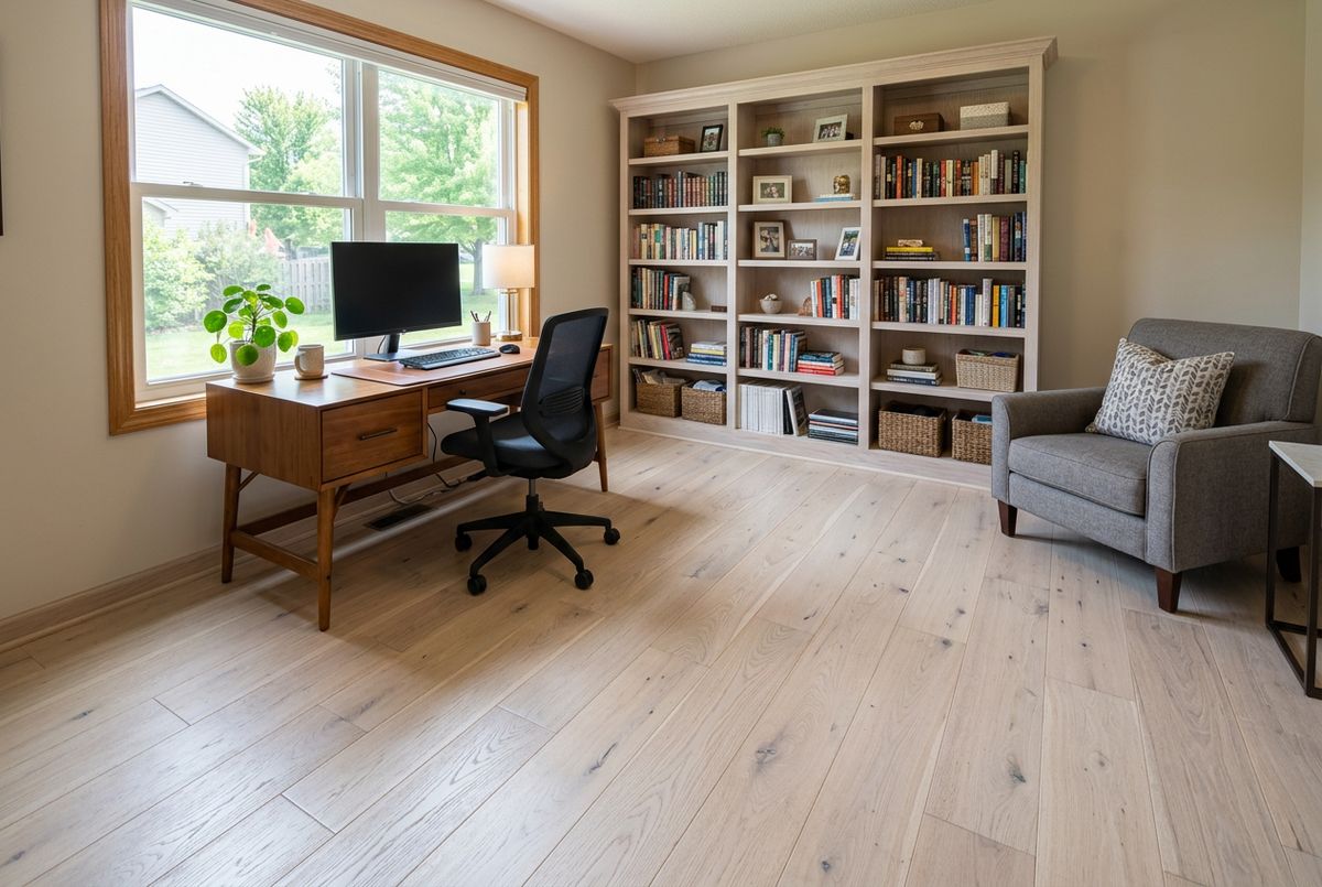 Recently installed flooring in a Clive, IA home