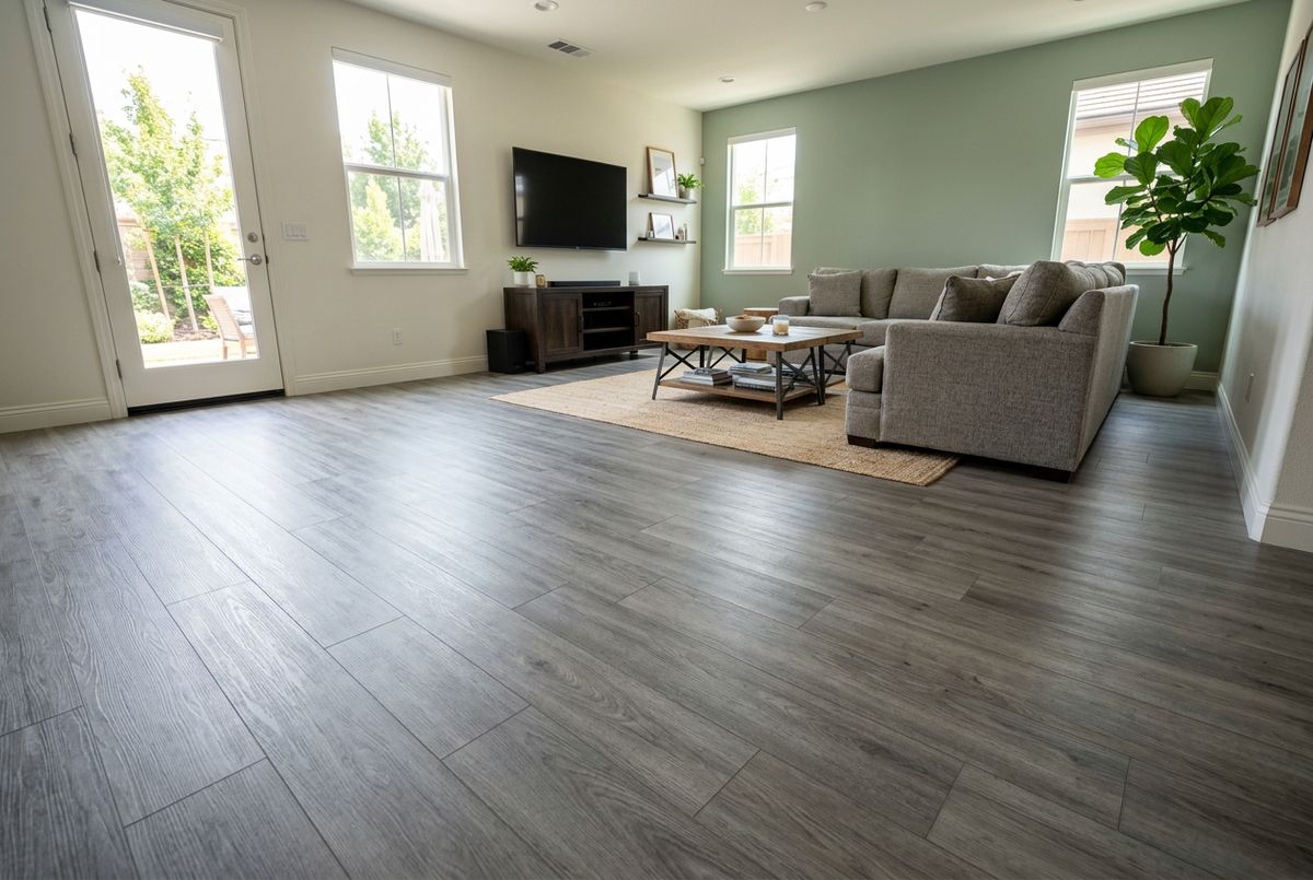 Recently installed flooring in a Columbia, MD home