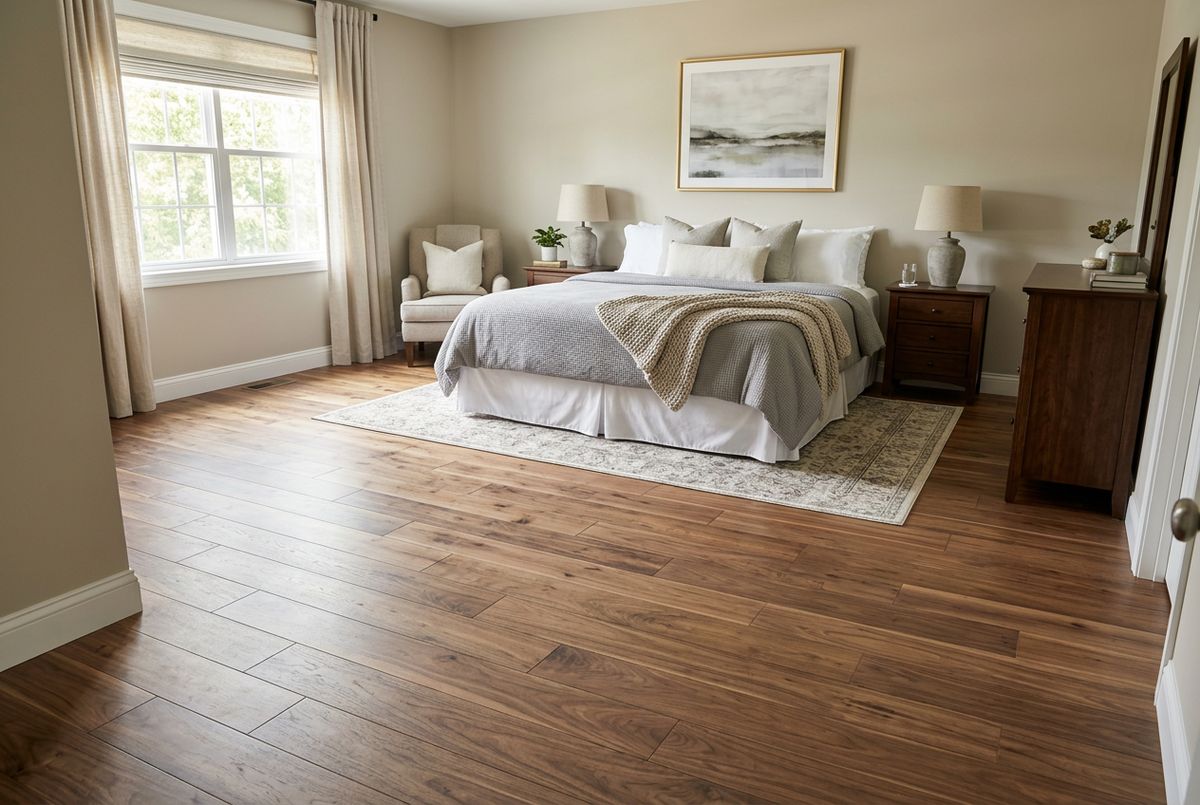 Recently installed flooring in a Coopersville, MI home