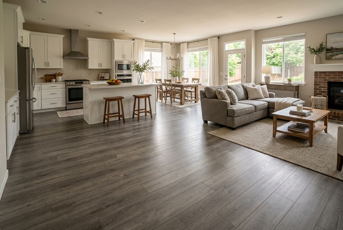 Recently installed flooring in a Cranberry Township, PA home