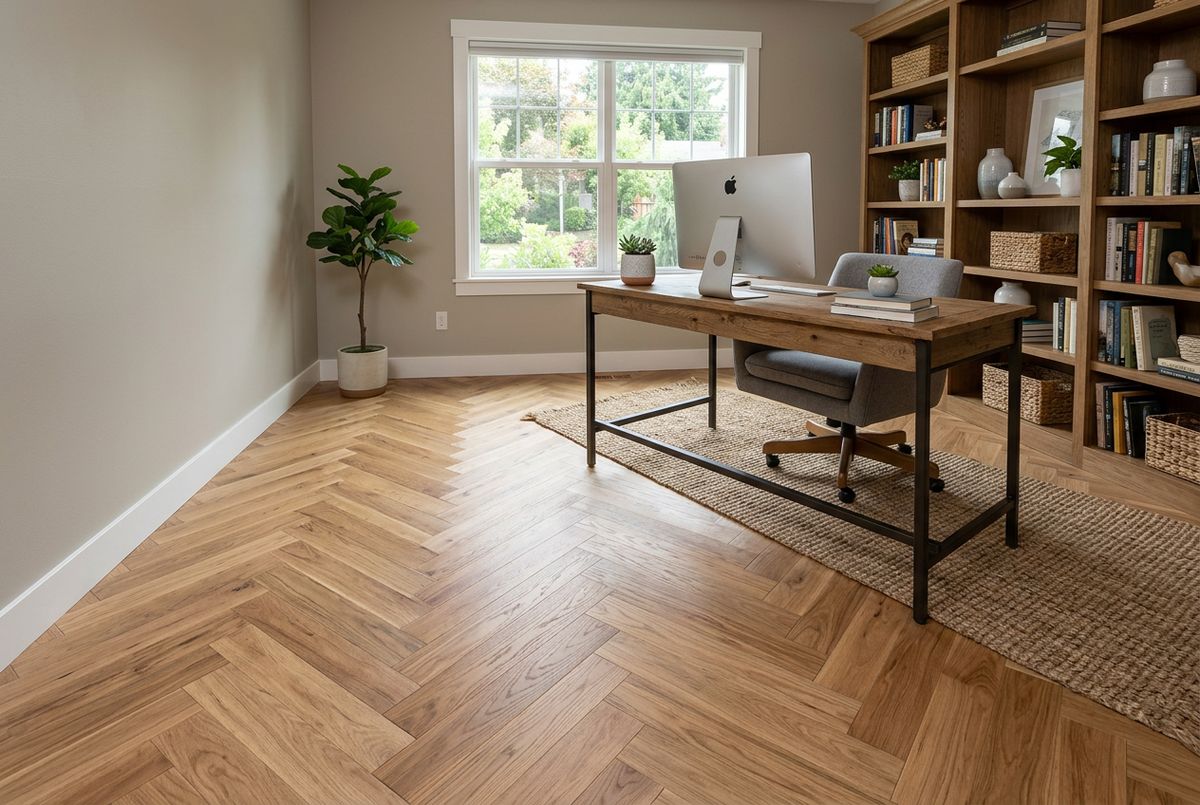 Recently installed flooring in a Cumberland, IN home