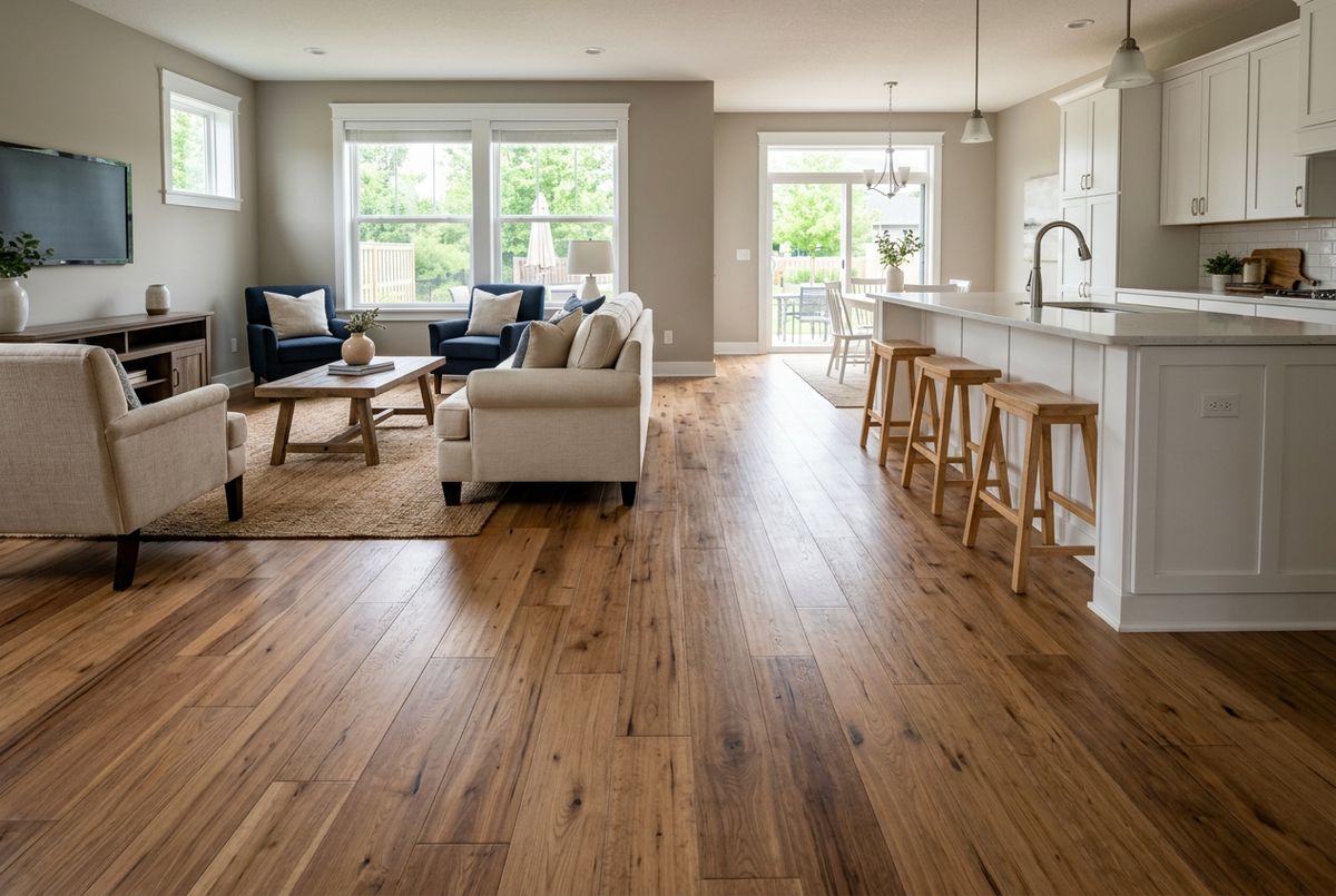 Recently installed flooring in a Cutlerville, MI home