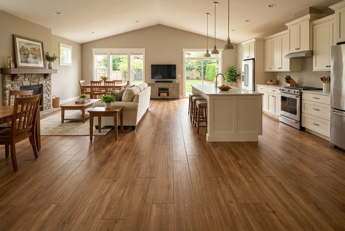 Recently installed flooring in a Decatur, GA home