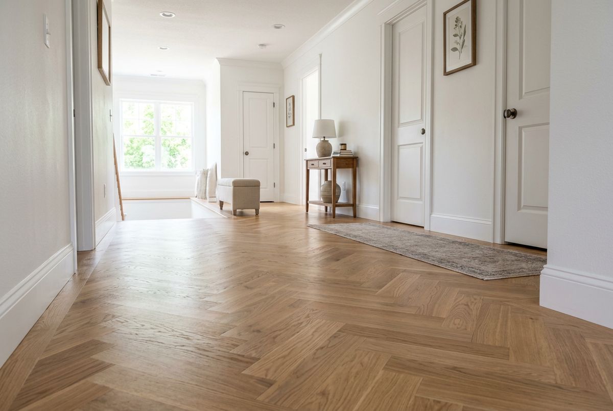 Recently installed flooring in a Denver, CO home