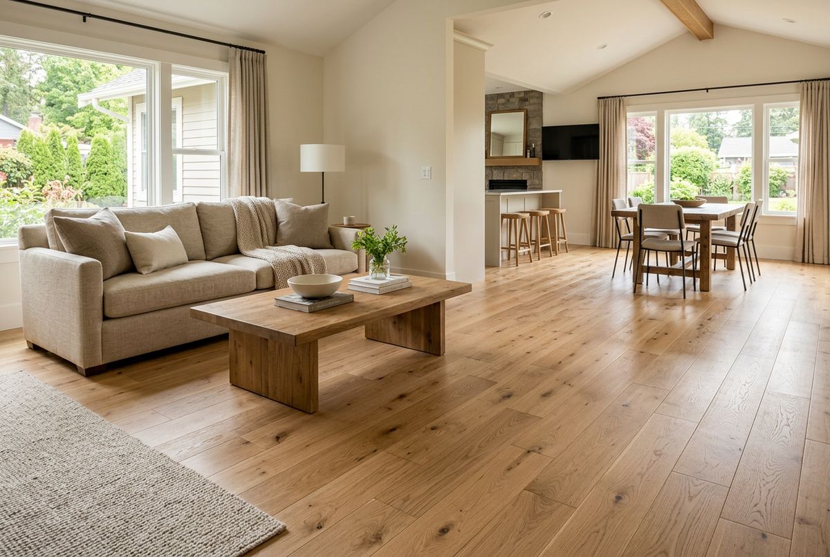 Recently installed flooring in a Des Moines, IA home
