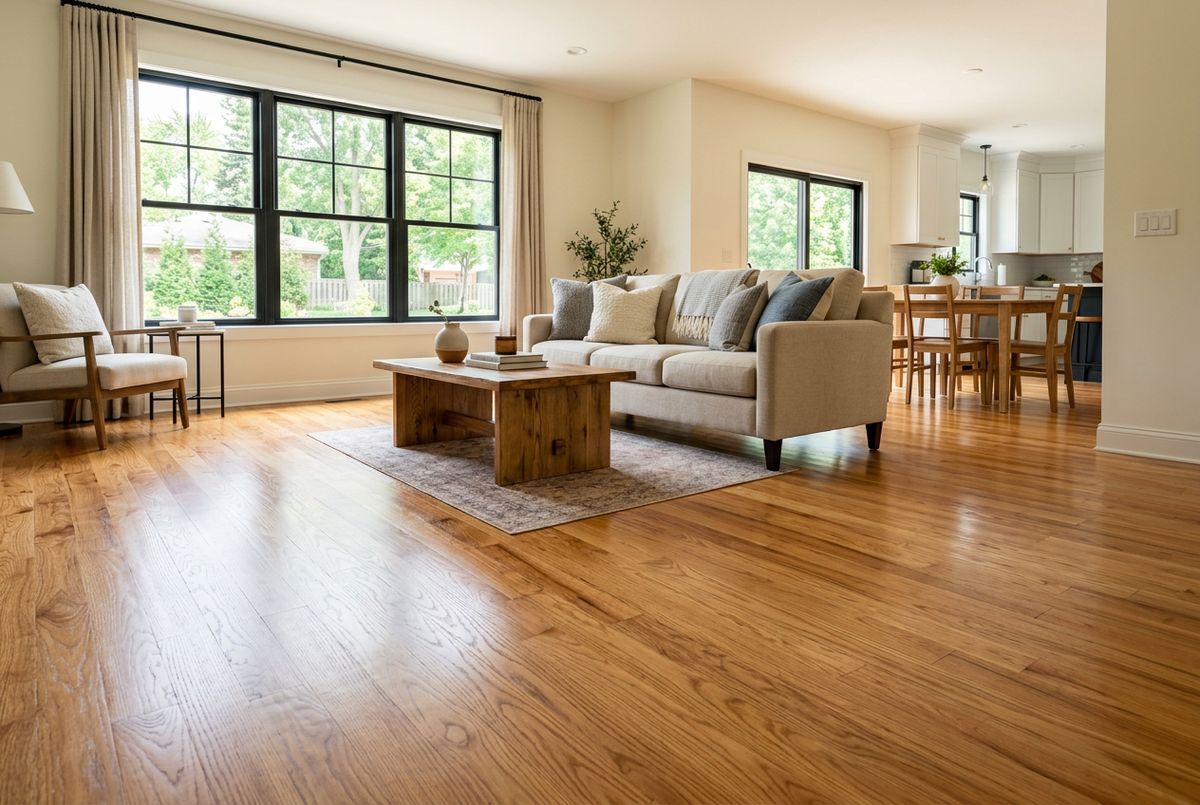 Newly installed flooring in a home in Douglas County
