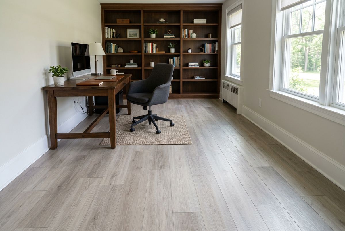 Recently installed flooring in a Duxbury, MA home