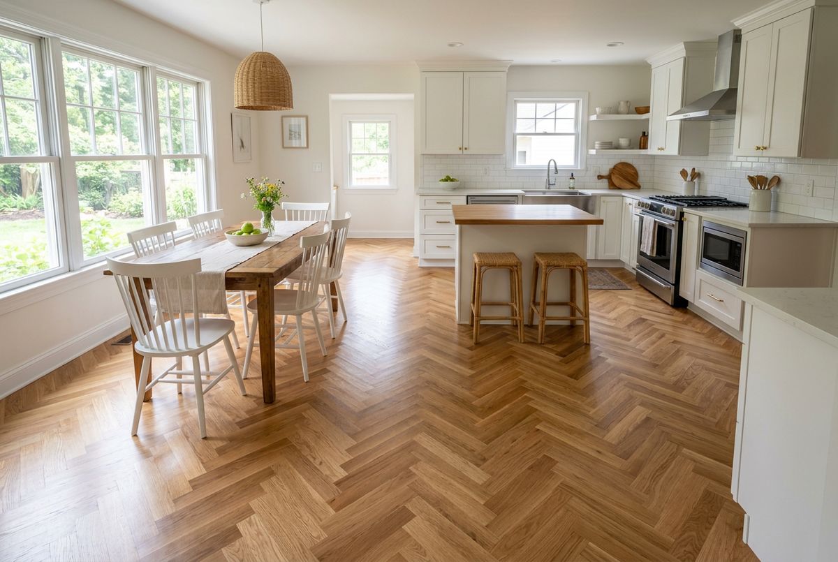 Recently installed flooring in a Edmore, MI home