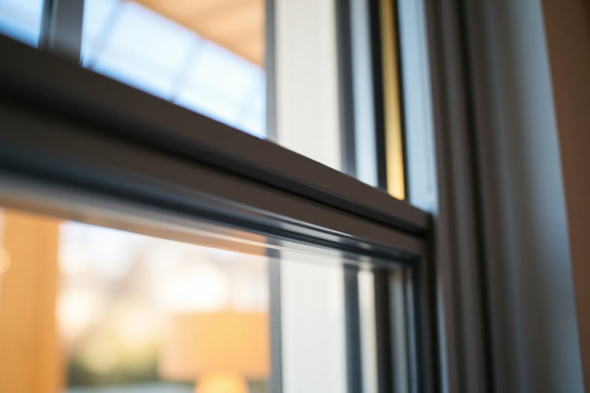 Sunlit living room with new energy-efficient replacement windows