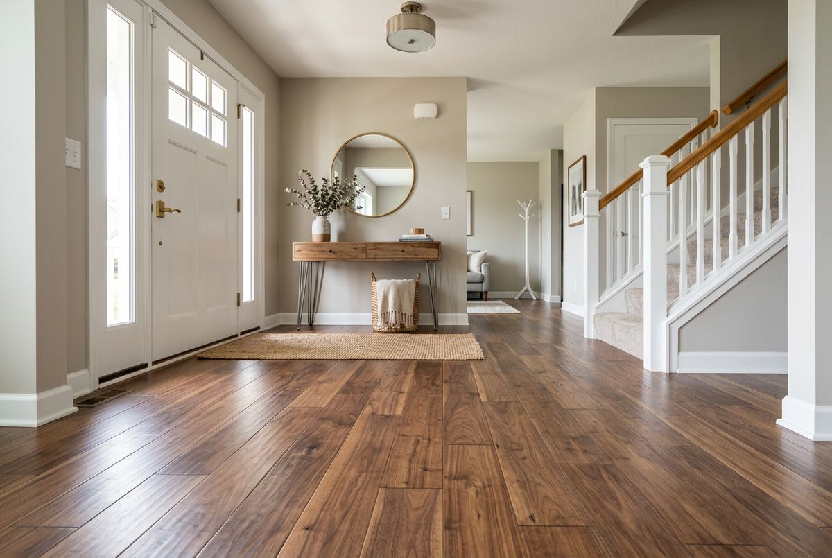 Recently installed flooring in a Matthews, NC home