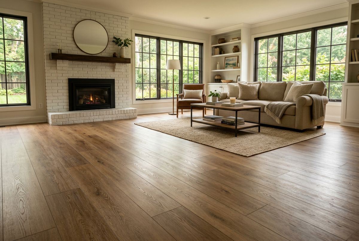 Recently installed flooring in a Morningside, GA home