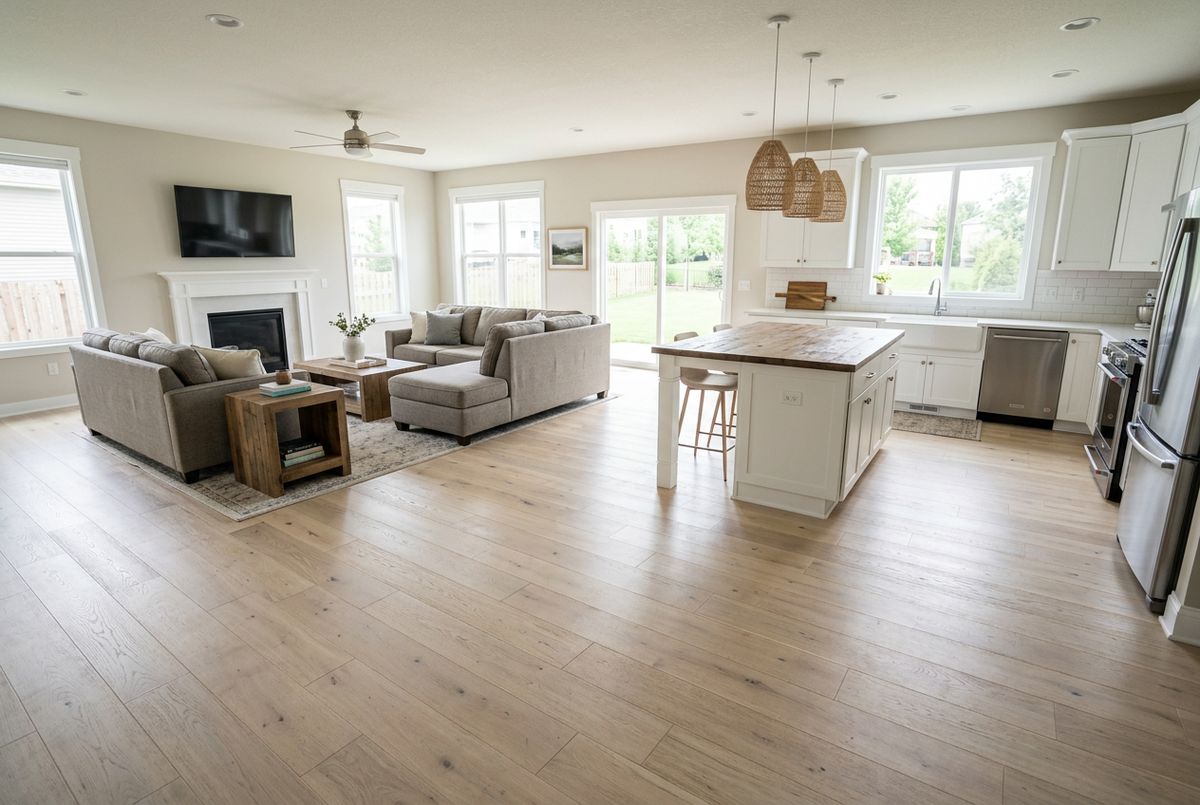 Recently installed flooring in a Peachtree City, GA home