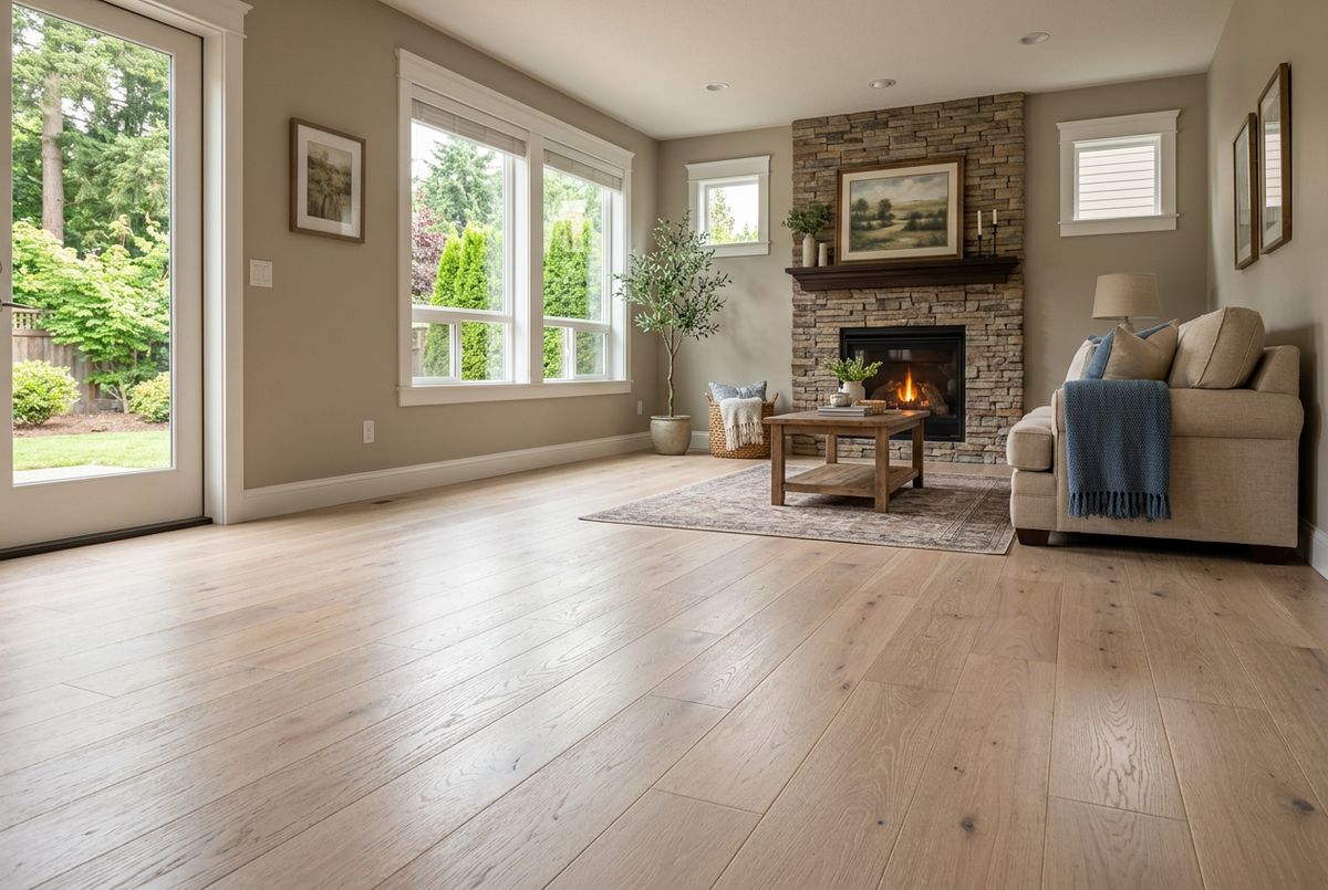 Newly installed flooring in a home in Philadelphia County