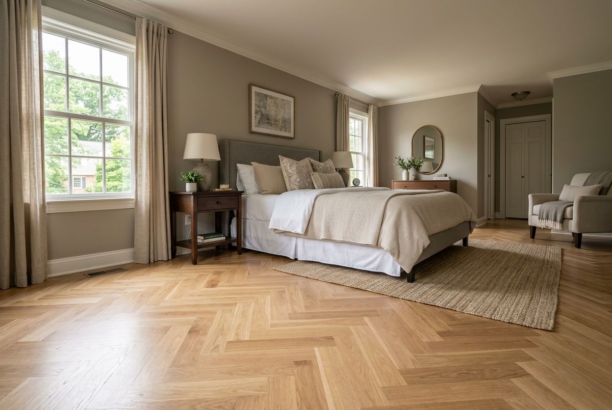 Recently installed flooring in a Plano, TX home