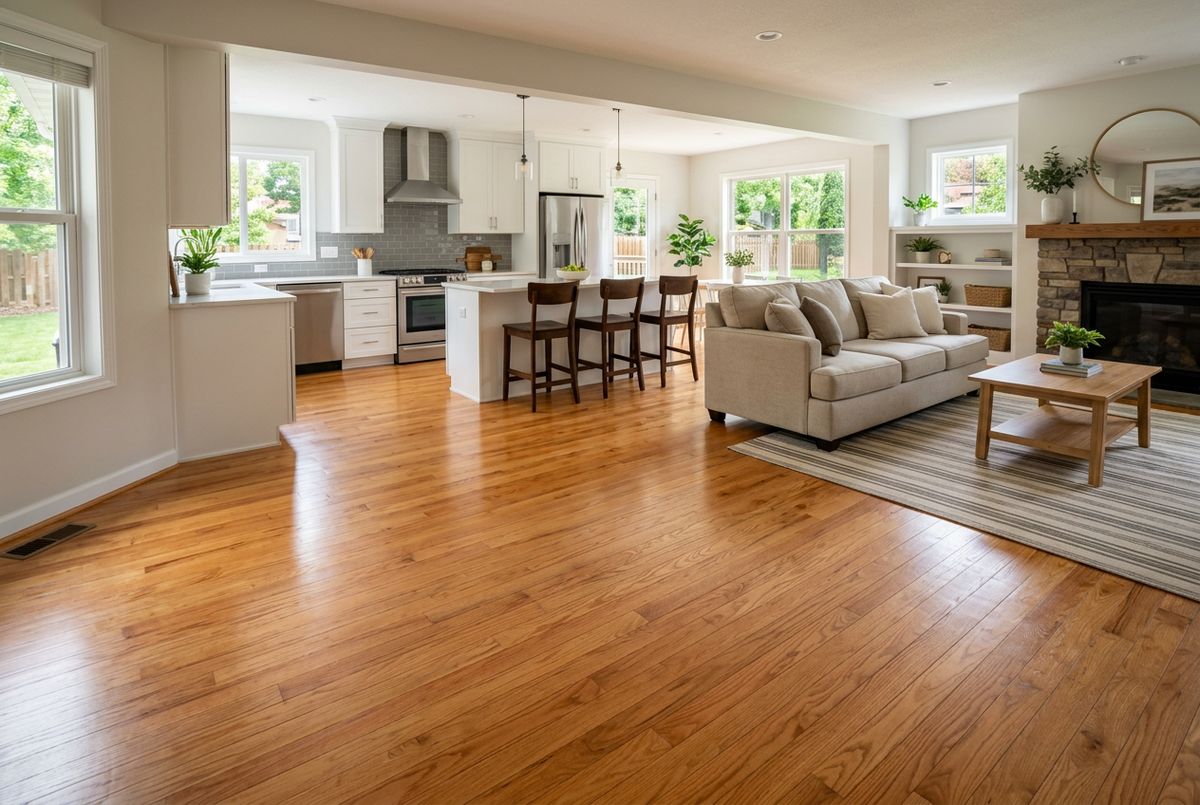 Recently installed flooring in a Mentor, OH home