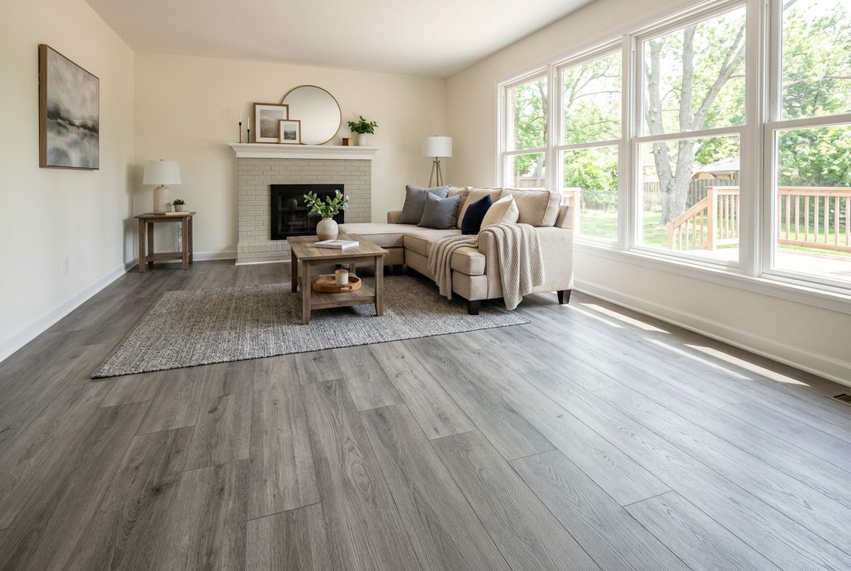 Recently installed flooring in a Gladstone, MO home