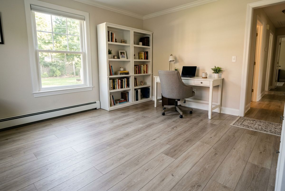 Recently installed flooring in a Greenfield, MA home