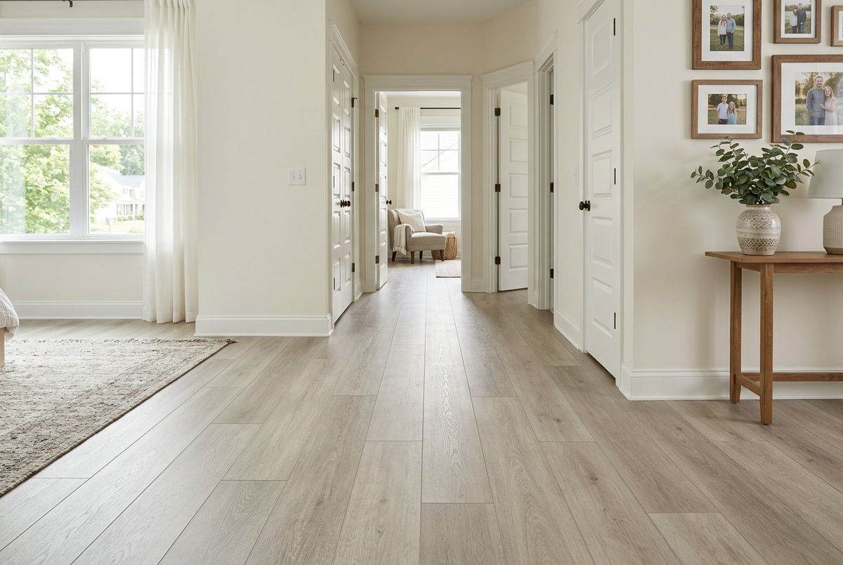 Recently installed flooring in a Spring, TX home