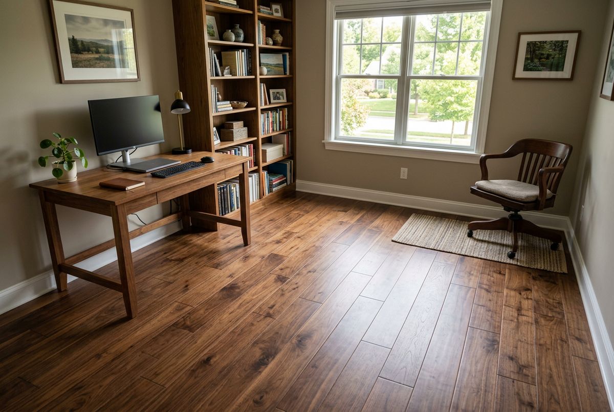 Recently installed flooring in a King, NC home
