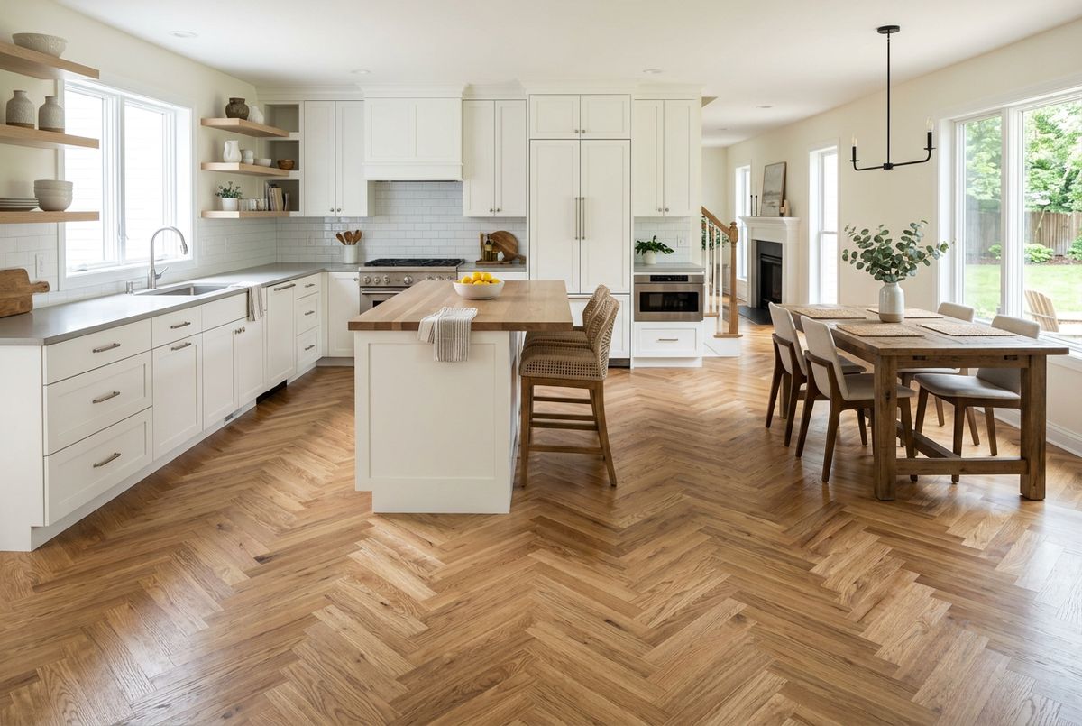 Recently installed flooring in a Kyle, TX home