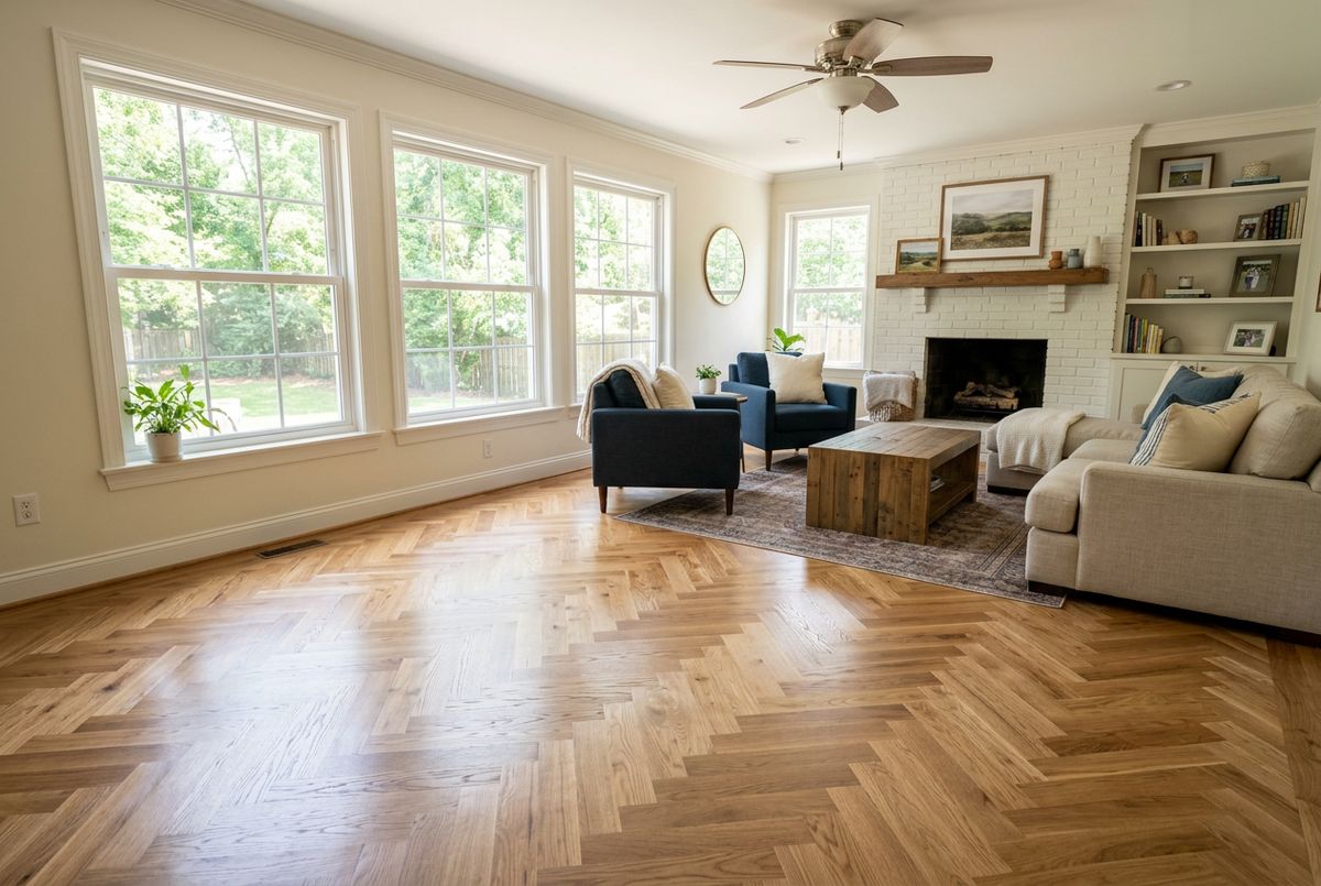 Recently installed flooring in a Smyrna, GA home