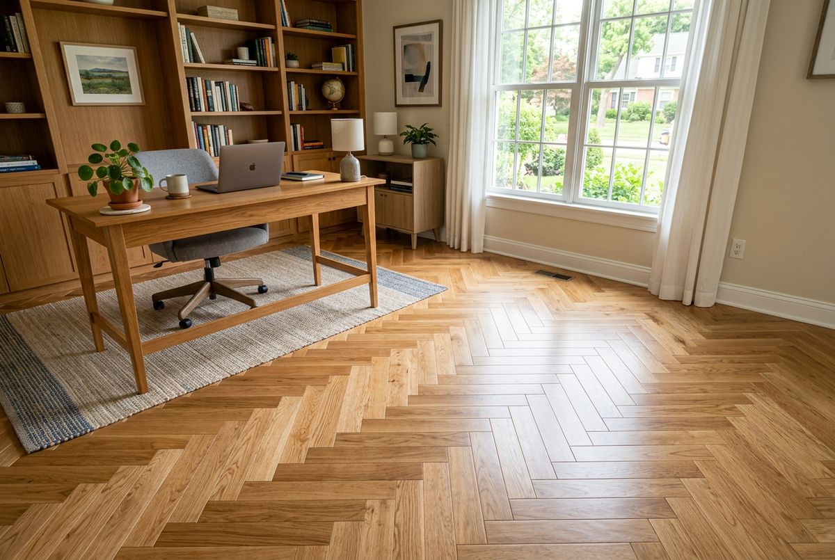 Recently installed flooring in a Stockbridge, GA home